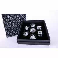 LPG RPG Dice set - Draco Dark Light Blue/Silver