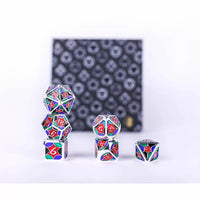 LPG RPG Dice set - Leadlight 4 Colour/Silver