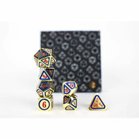 LPG RPG Dice set - Concentric Red/Blue/Gold