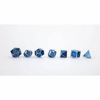 LPG RPG Dice set - Serif Blue/Silver