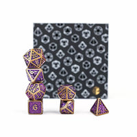 LPG RPG Dice set - Draco Bright Purple/Brass
