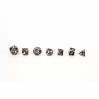 LPG RPG Dice set - Serif Black/Brass