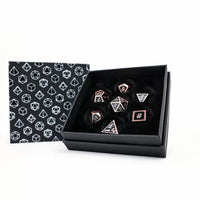LPG RPG Dice set - Serif Black/Brass