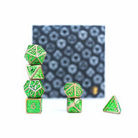 LPG RPG Dice set - Draco Bright Green/Brass