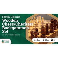 Wooden Chess/Checkers/Backgammon 30cm