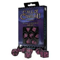 Q Workshop Call of Cthulu Black and Magenta 7 piece Dice set