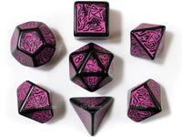 Q Workshop Call of Cthulu Black and Magenta 7 piece Dice set