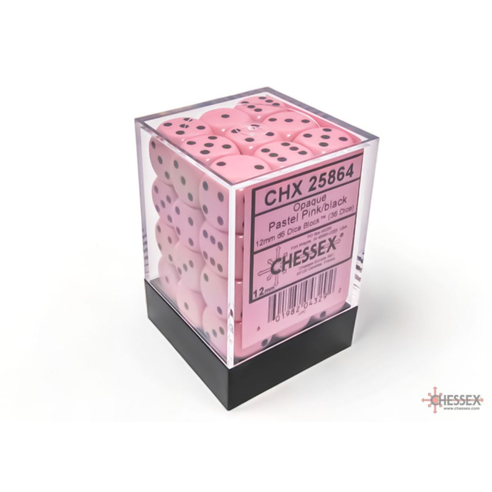 Chessex: Opaque Pastel Pink/black