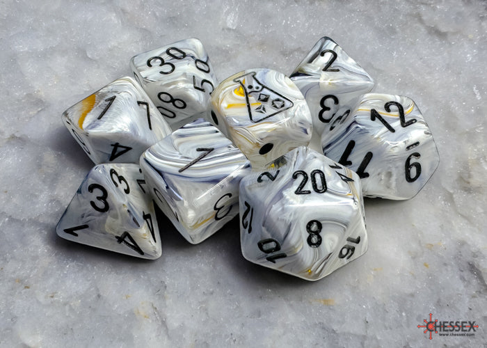 Chessex: Lab Dice, Marble Calcite/Black