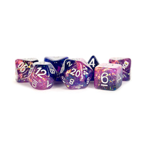MDG Resin Poly 7 piece dice set: Eternal Purple/Blue