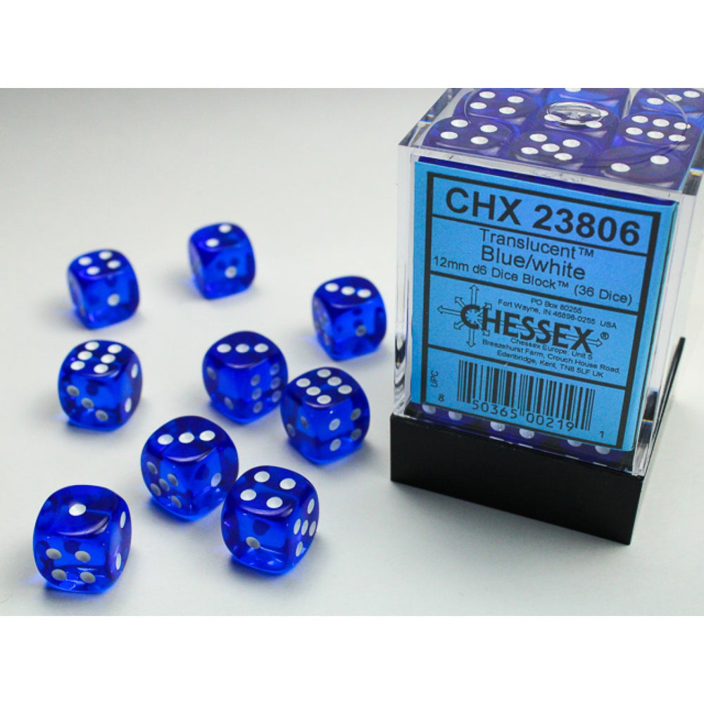 Copy of Chessex: Translucent Blue/White 12mm Dice Block
