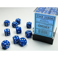Chessex: Opaque Blue/White 12mm Dice Block
