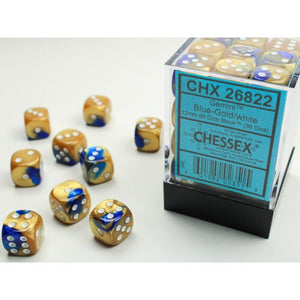 Chessex: Gemini Blue Gold/White 12mm Dice Block