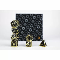 LPG RPG Dice set - Draco Bright Black/Gold
