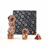 LPG RPG Dice set - Draco Dark Red/Gold
