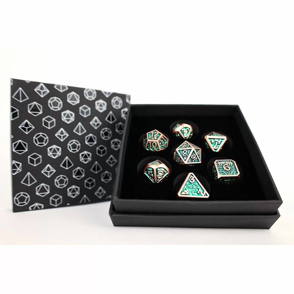 LPG RPG Dice set - Draco Dark Green/Brass