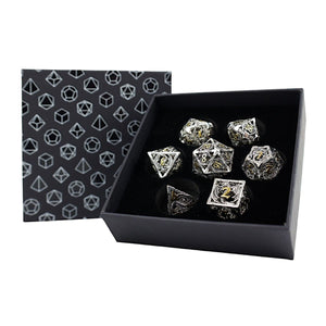 LPG RPG Dice set - Hollow Dragon Chrome & Gold