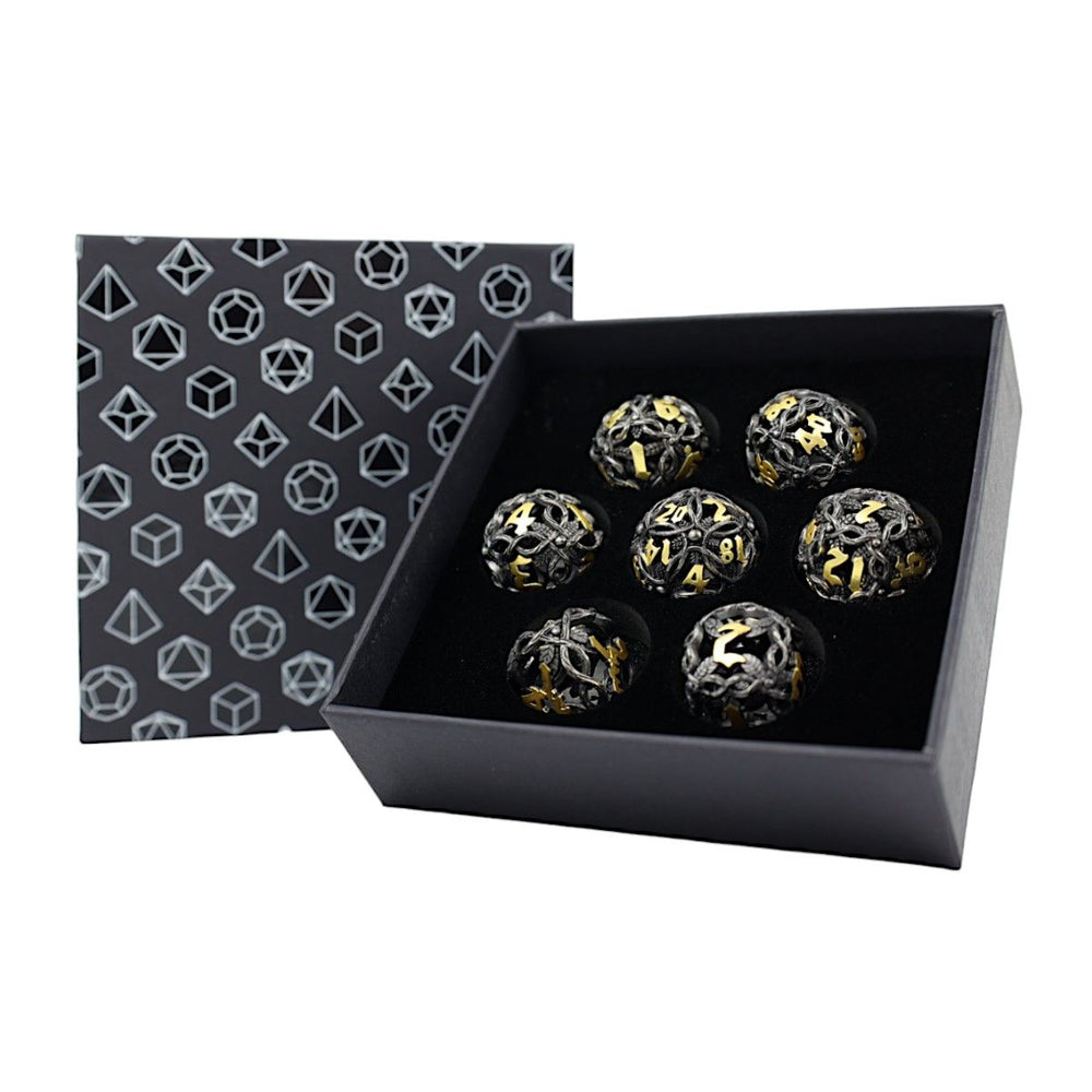 LPG RPG Dice set - Hollow Vines Black & Gold