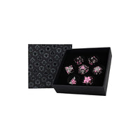 LPG RPG Dice set - Inscripted Sakura Black Pink
