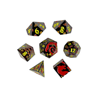 LPG RPG Dice set - Inscripted Dragon Red
