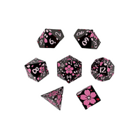 LPG RPG Dice set - Inscripted Sakura Black Pink
