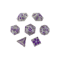 LPG RPG Dice set - Inscripted Sakura Purple
