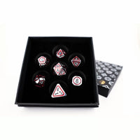 LPG RPG Dice set - Concentric Black/Red/Silver
