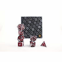 LPG RPG Dice set - Serif Red/Silver