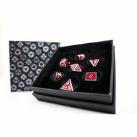 LPG RPG Dice set - Serif Red/Silver
