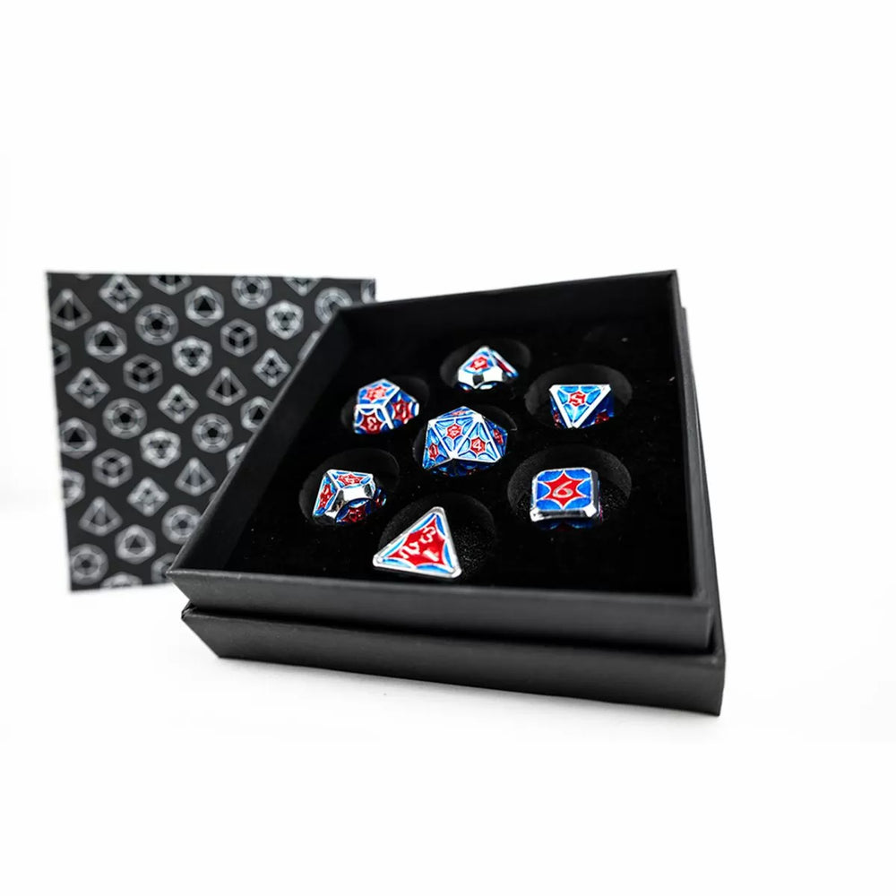 LPG RPG Dice set - Leadlight Red/Blue/Silver