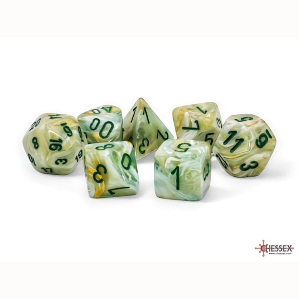 Chessex: Marble Green/dark green Mega-Hedral Dice Set