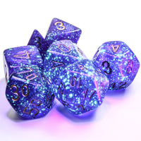 Chessex: Borealis, Royal Purple/Gold, 7 Dice Set