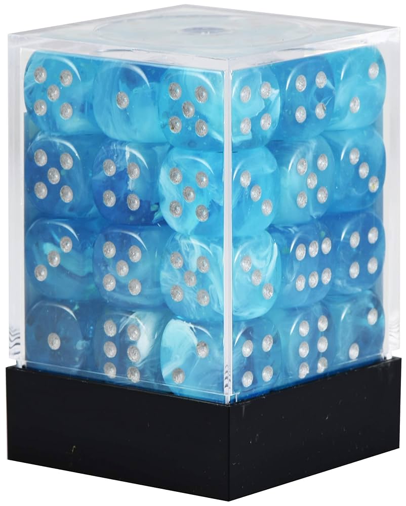 Chessex: Luminary Sky/silver 12mm d6 Block (36)