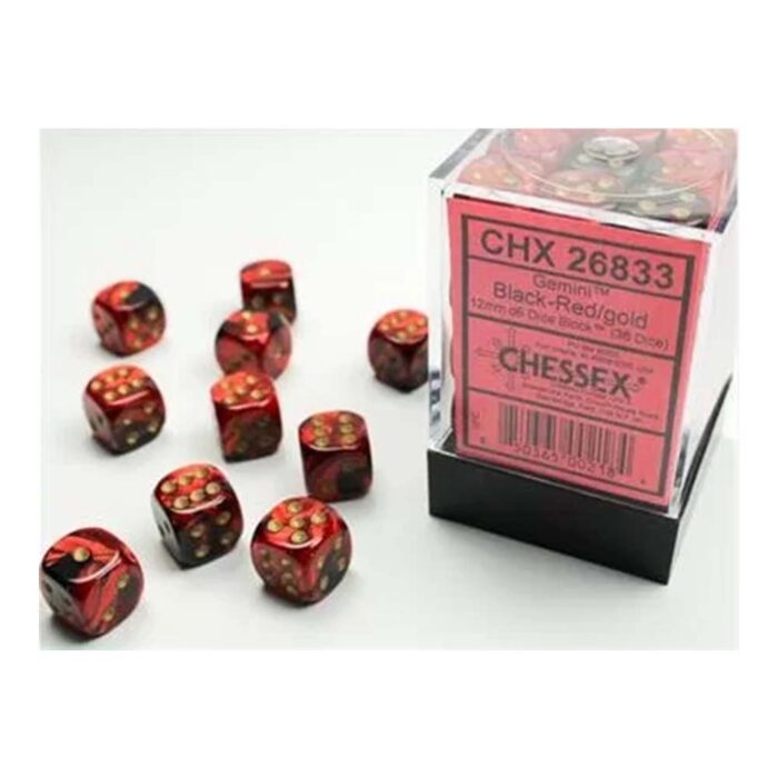 Chessex: Gemini Black Red/Gold 12mm Dice Block