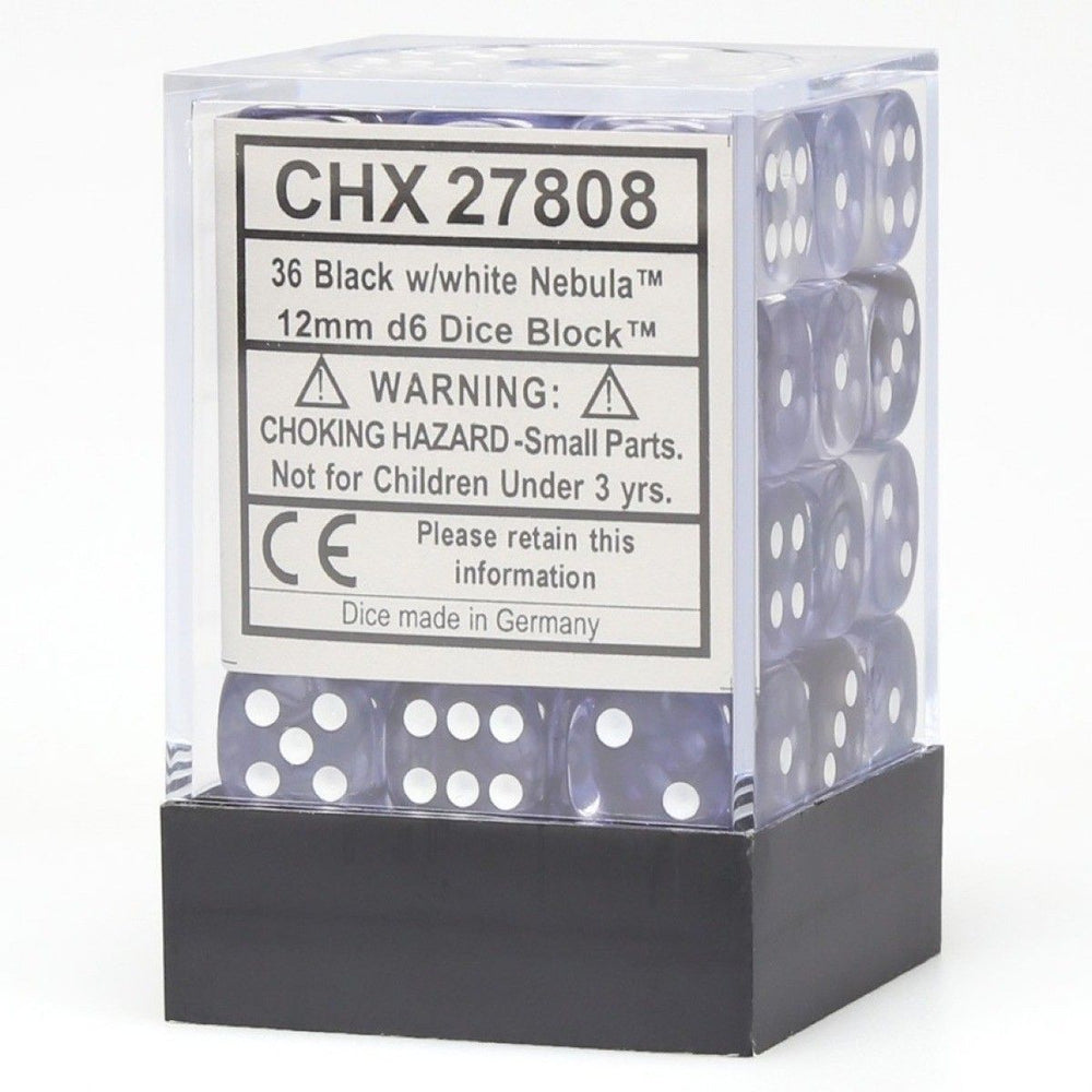 Chessex: Nebula Black/White 12mm Dice Block