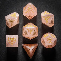 Rose Quartz RPG 7 dice set