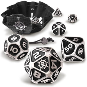 Enhance Tabletop Collector's - 7pc Metal RPG Dice Set - Black