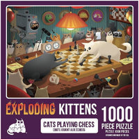 Exploding Kittens Puzzle Cats Playing Chess 1,000 pieces