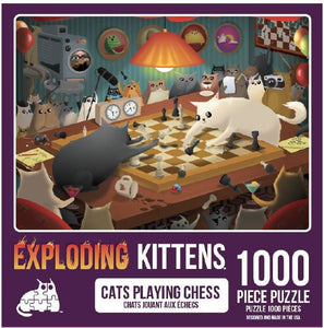Exploding Kittens Puzzle Cats Playing Chess 1,000 pieces