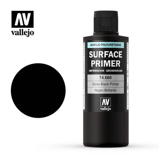 Vallejo Airbrush Primer Gloss Black 200ml