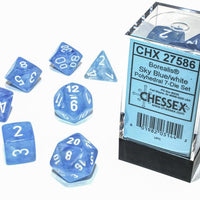 Chessex: Borealis Sky Blue/White Luminary 7 Piece Set