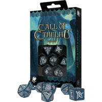 Q Workshop Call of Cthulu Abyssal and White 7 piece Dice set