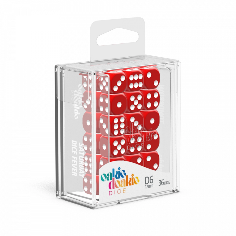 Oakie Doakie D6 12mm Set: Solid Red