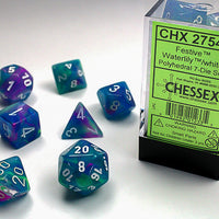 Chessex: Festive, Waterlily/White 7 Dice Set