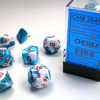 Chessex: Gemini, Astral Blue-White/Red 7 piece set