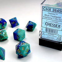 Chessex: Gemini, Blue Teal/Gold 7 piece set