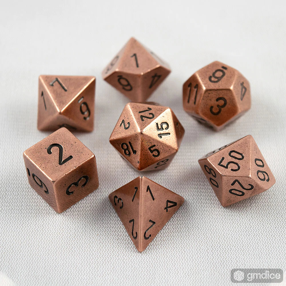 Chessex: Solid Metal Copper Color 7 piece set