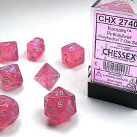 Chessex: Borealis Pink/Silver 7 Piece Set
