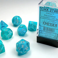 Chessex: Cirrus Aqua/Silver 7 Dice Set