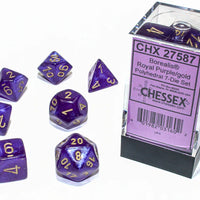 Chessex: Borealis, Royal Purple/Gold, 7 Dice Set